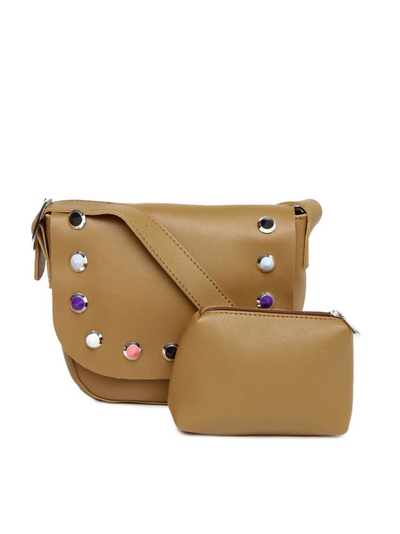 Buy ToniQ Brown Solid Sling Bag With Pouch Handbags for Women 2033435 Myntra