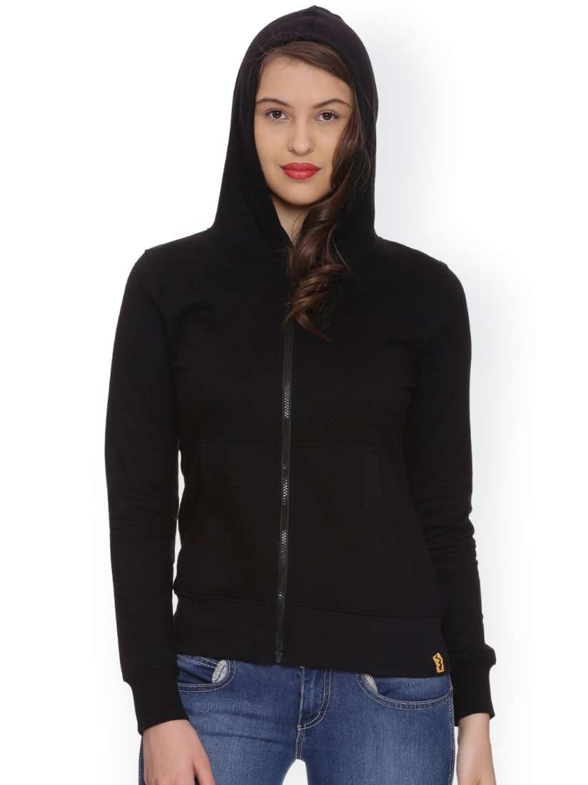 Black hoodie myntra discount