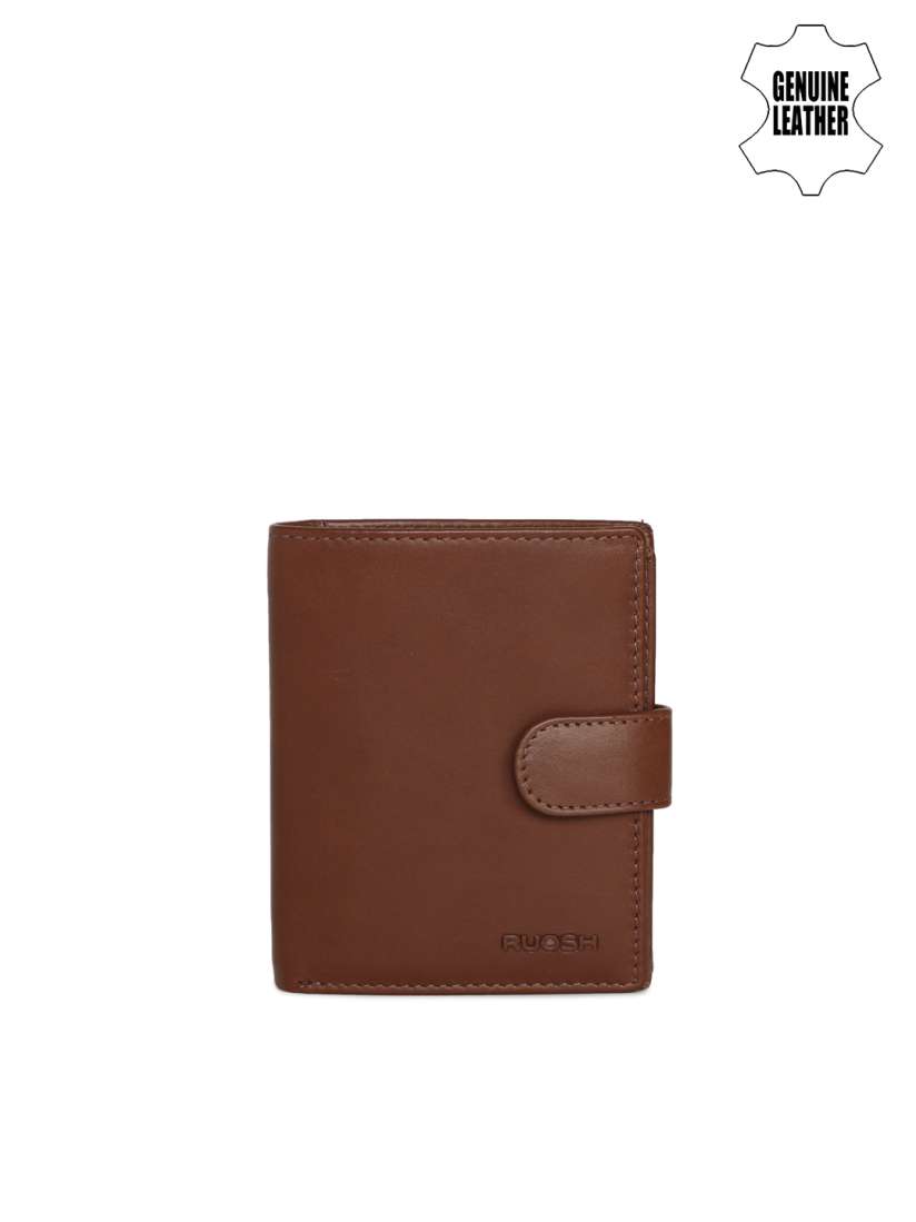 Buy Ruosh Men Tan Solid Genuine Leather Two Fold Wallet Wallets for Men 2033834 Myntra