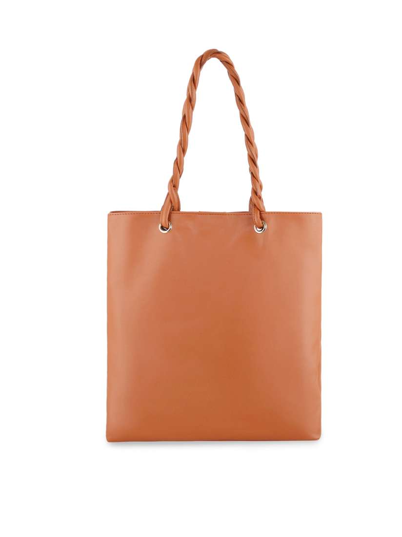 Buy Toteteca Orange PU Structured Tote Bag Handbags for Women 20340170 Myntra