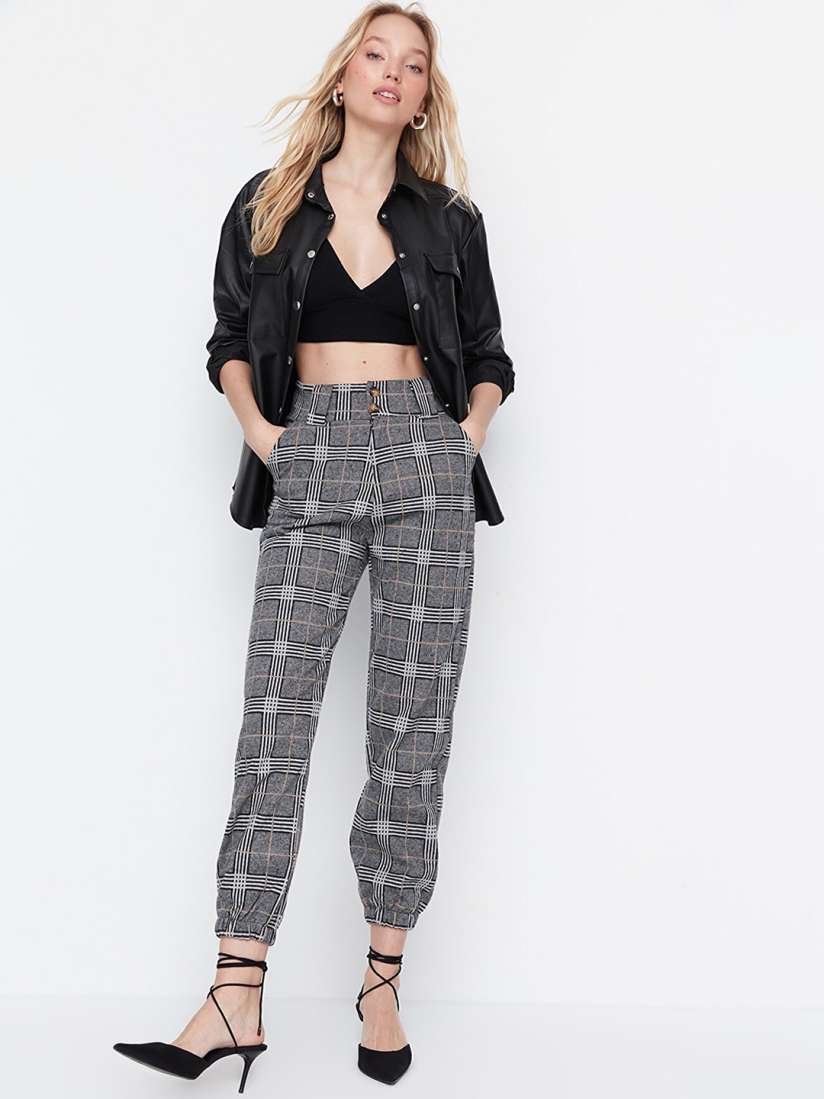 Womens checked joggers new arrivals