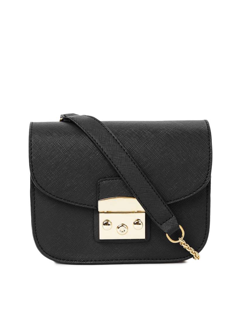 Buy DressBerry Black Solid Sling Bag Handbags for Women 2034498 Myntra