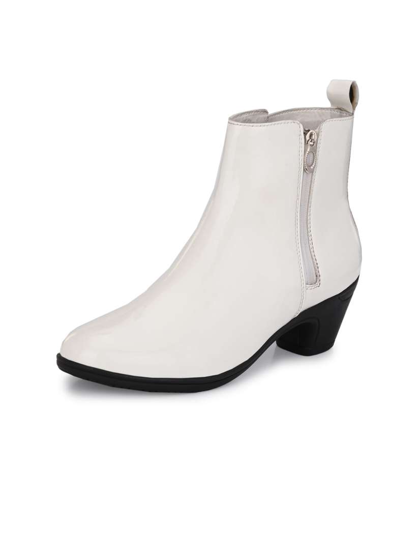 Buy EL PASO Women White Faux Leather Pro Guard Ankle Casual Boots Boots for Women 20353850 Myntra