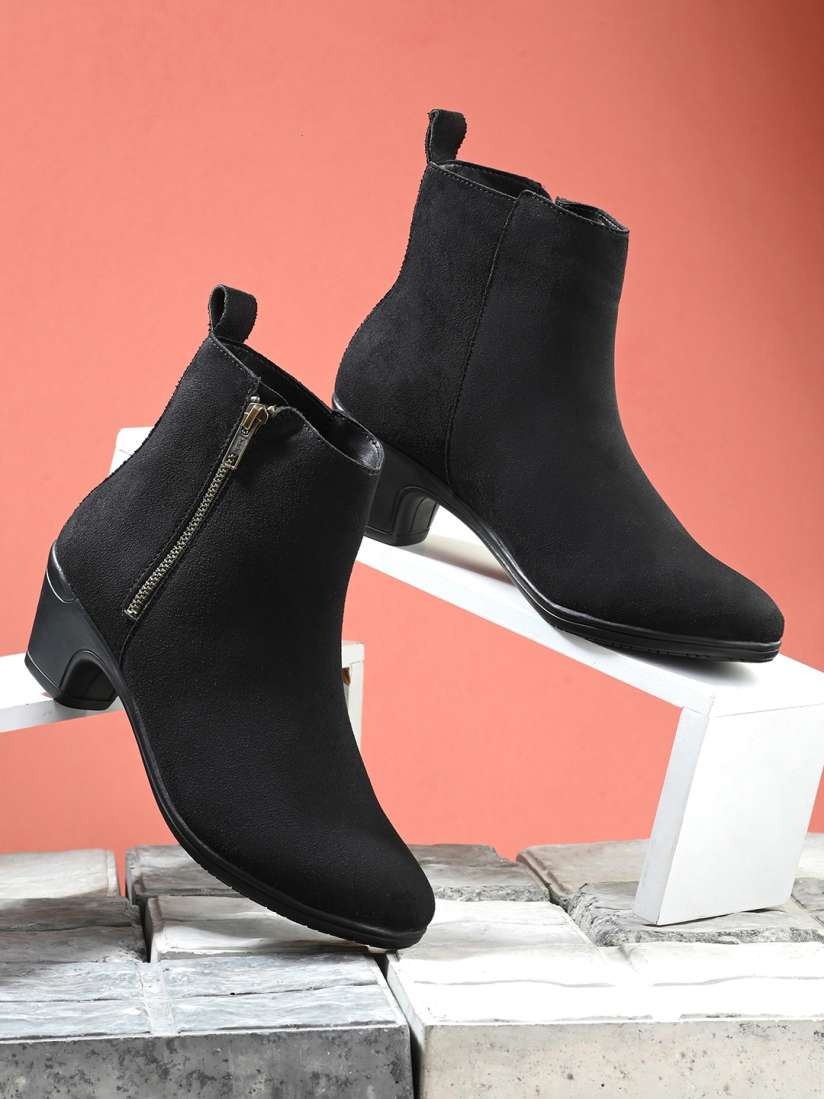 Buy EL PASO Women Black Faux Leather Pro Guard Ankle Casual Boots Boots for Women 20353856 Myntra