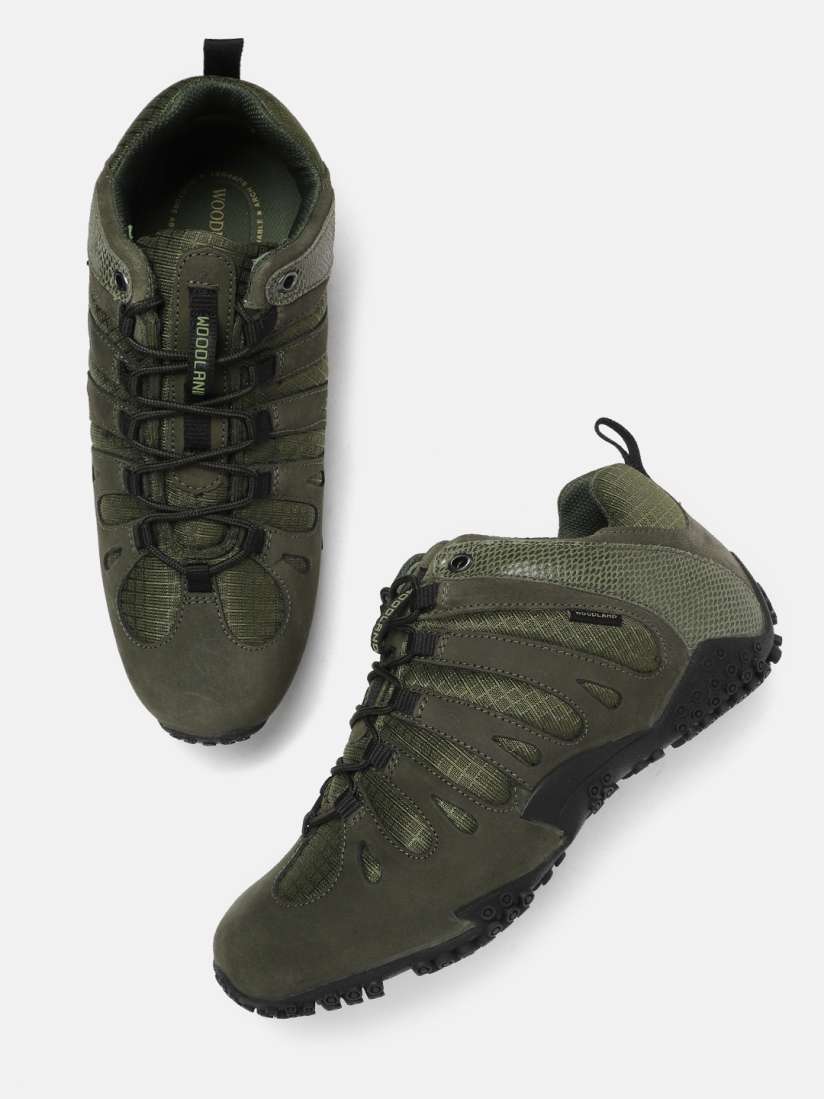 Woodland olive green sneakers top
