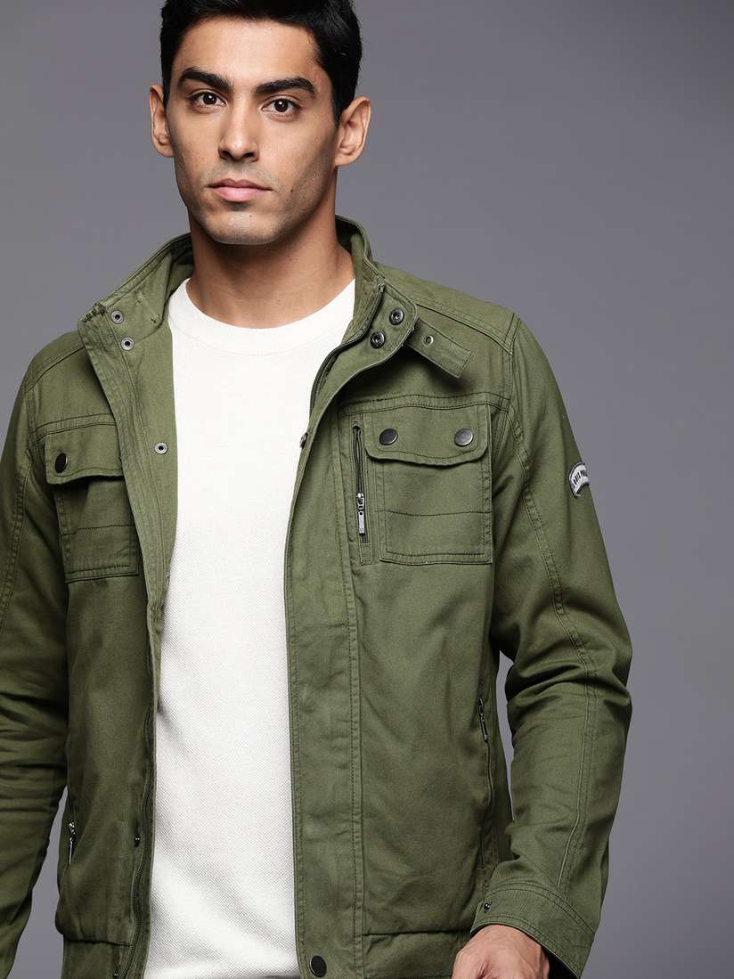 Zipper Mens Lightweight Summer Bomber Jacket Zipper Green Bomber