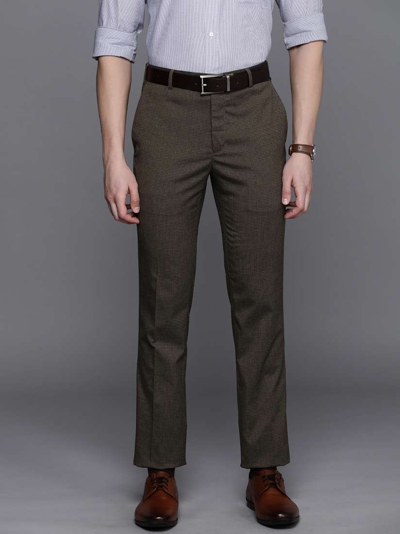 Buy Raymond Men Checked Slim Fit Formal Trousers Trousers for Men 20358934 Myntra