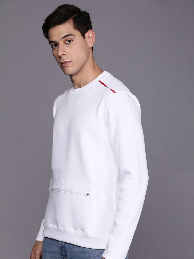 Buy Allen Solly Men White Solid Sweatshirt Sweatshirts for Men 20359752 Myntra