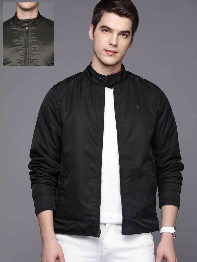 Buy Allen Solly Men Black Olive Green Reversible Quilted Jacket Jackets for Men 20360192 Myntra