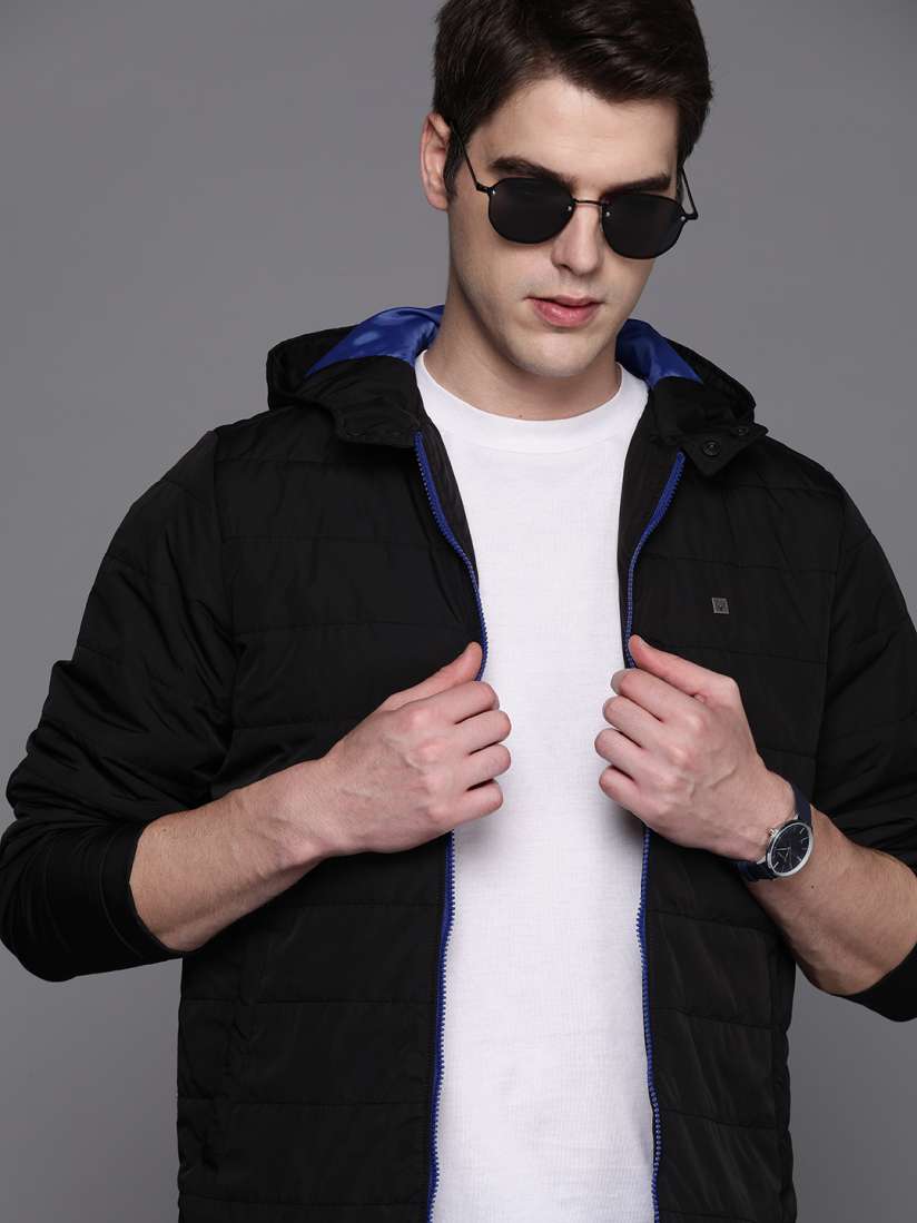 Buy Allen Solly Men Black Mock Collar Padded Jacket Jackets for Men 20360348 Myntra