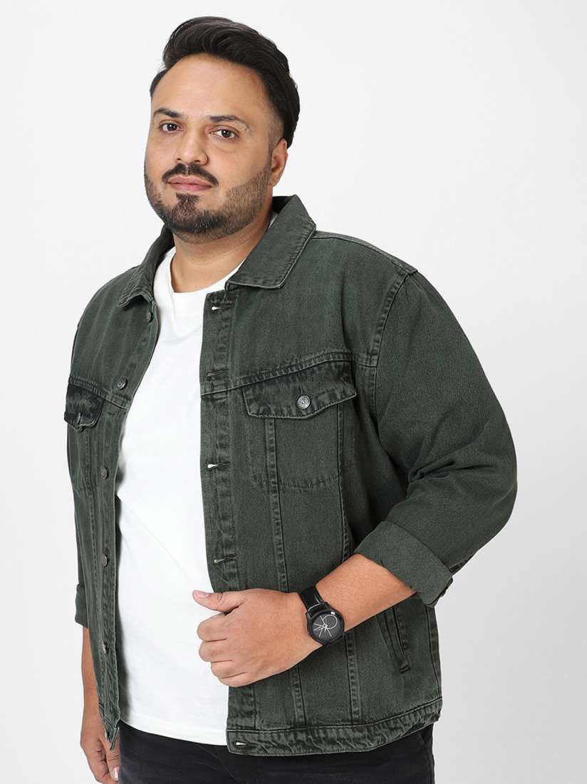 Mens plus size denim jacket 2025