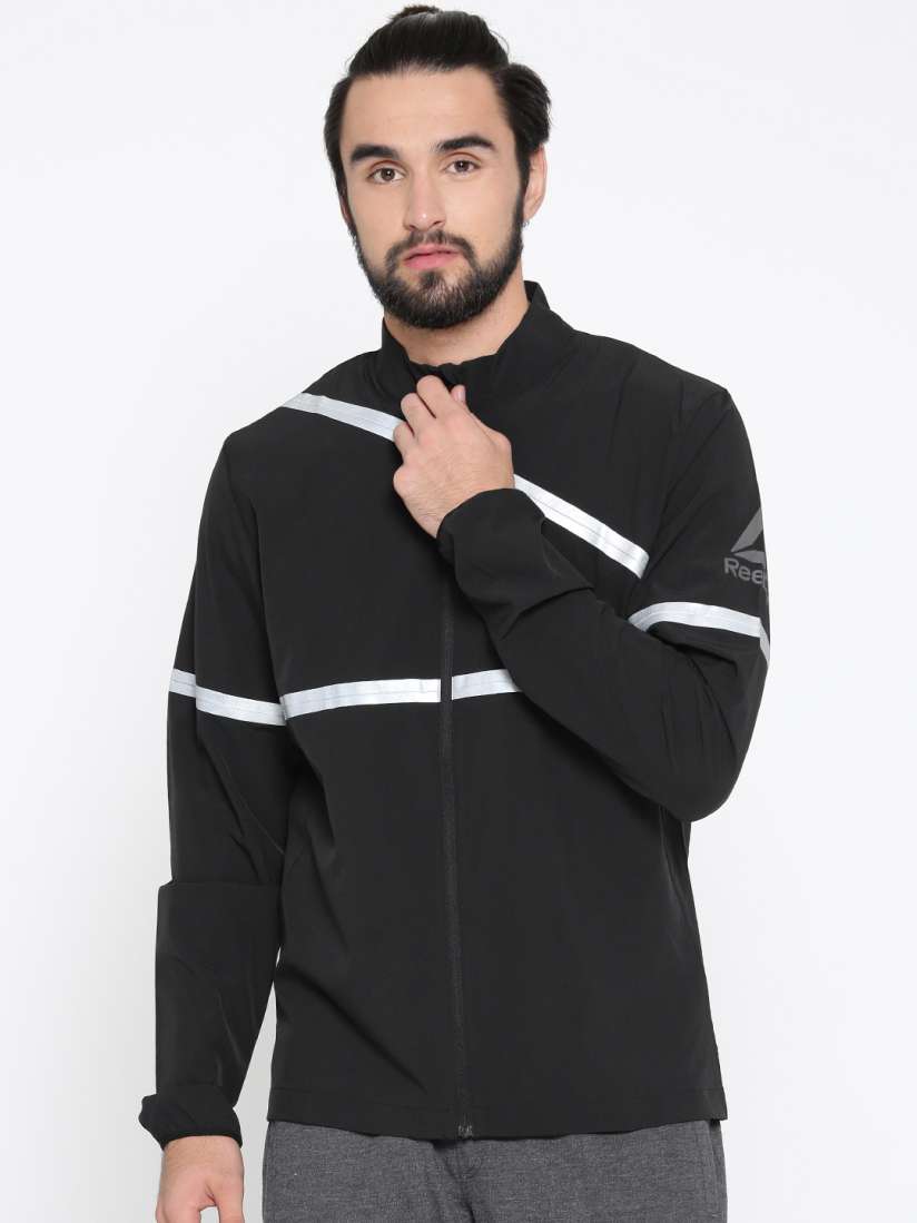 Buy Reebok Men Black OSR HERO Reflective Strip Sporty Jacket Jackets for Men 2036419 Myntra