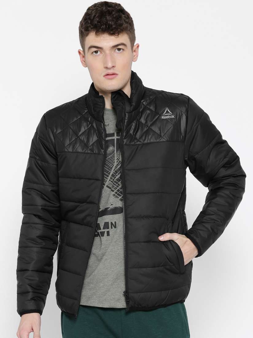 Buy Reebok Men Black Fitness Solid Quilted Jacket Jackets for Men 2036462 Myntra