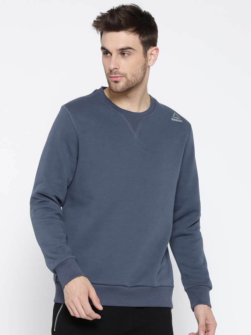 Buy Reebok Men Blue EL Fleece Crew Sweatshirt Sweatshirts for Men 2036574 Myntra