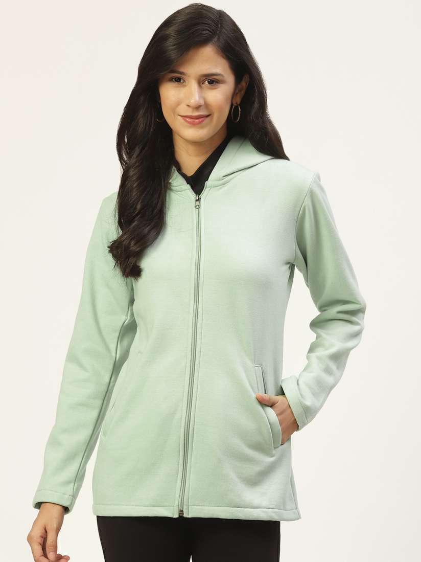 Buy Belle Fille Women Sea Green Fleece Open Front Jacket Jackets for Women 20365750 Myntra