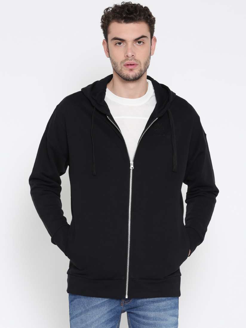Buy Reebok Classic Men Black F FRNCHSE FULLZIP Solid Hooded Sweatshirt Sweatshirts for Men 2036613 Myntra