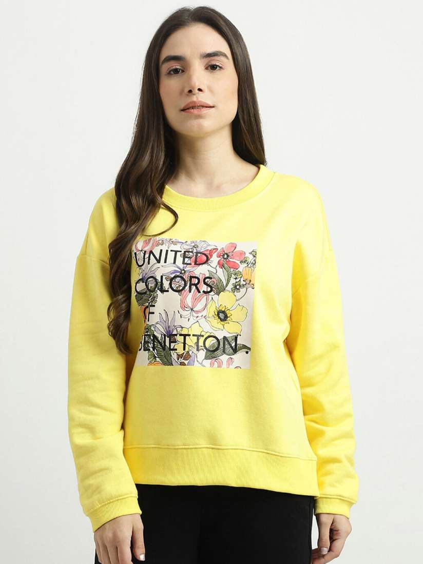 United colors of benetton yellow sweatshirt discount
