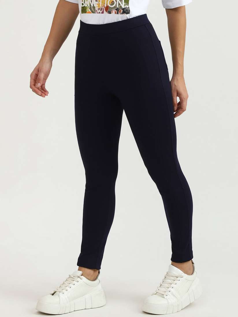 Buy United Colors of Benetton Women Navy Blue Solid Ankle Length Leggings Leggings for Women 20366896 Myntra