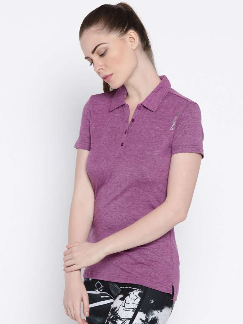 Reebok polo shirts womens purple discount