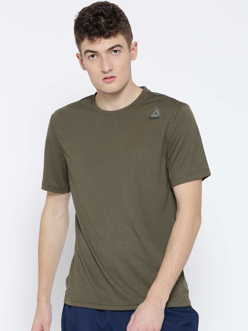 Buy Reebok Men Olive Green WOR Supremium 2.0 Solid Round Neck Training T shirt Tshirts for Men 2037211 Myntra
