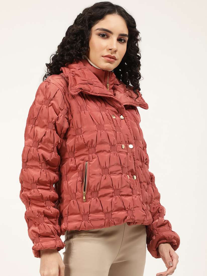 Buy ELLE Women Rust Solid Puffer Jacket Jackets for Women 20374102 Myntra