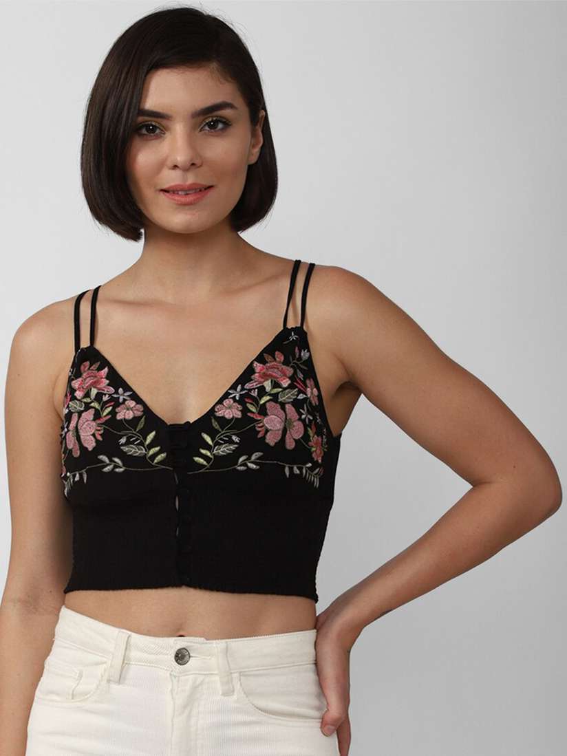 forever 21 floral embroidered top