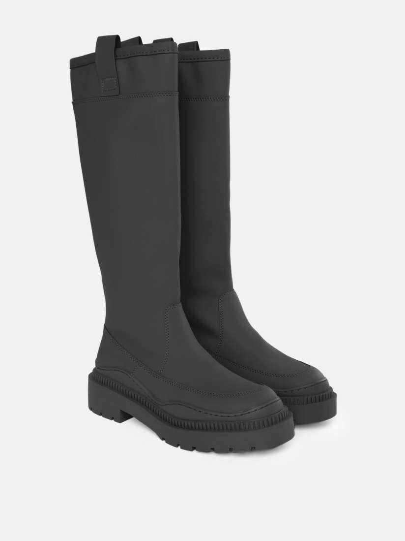 Buy MANGO Women Black Solid High Top Regular Boots Boots for Women 20379496 Myntra