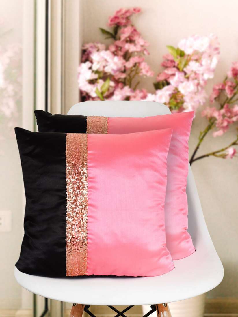 Pink and black cushions outlet