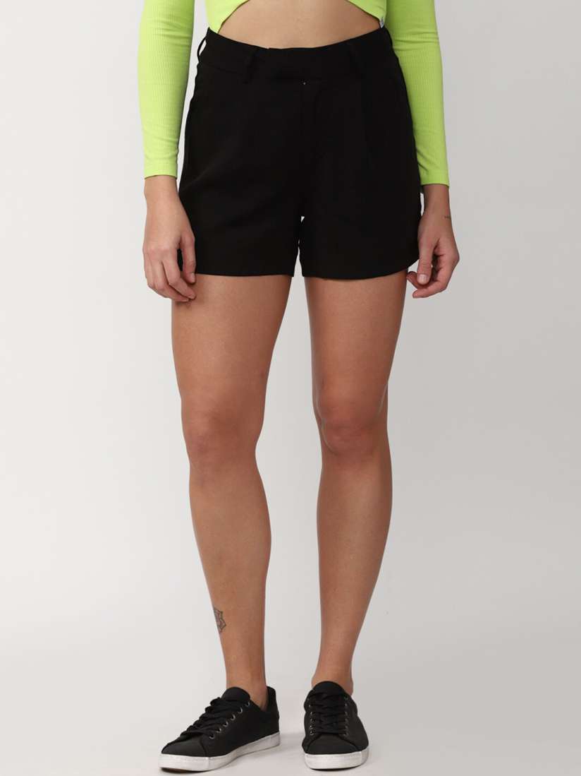 Buy FOREVER 21 Women Black Cotton Solid Hot Pants Shorts Shorts for Women 20379800 Myntra