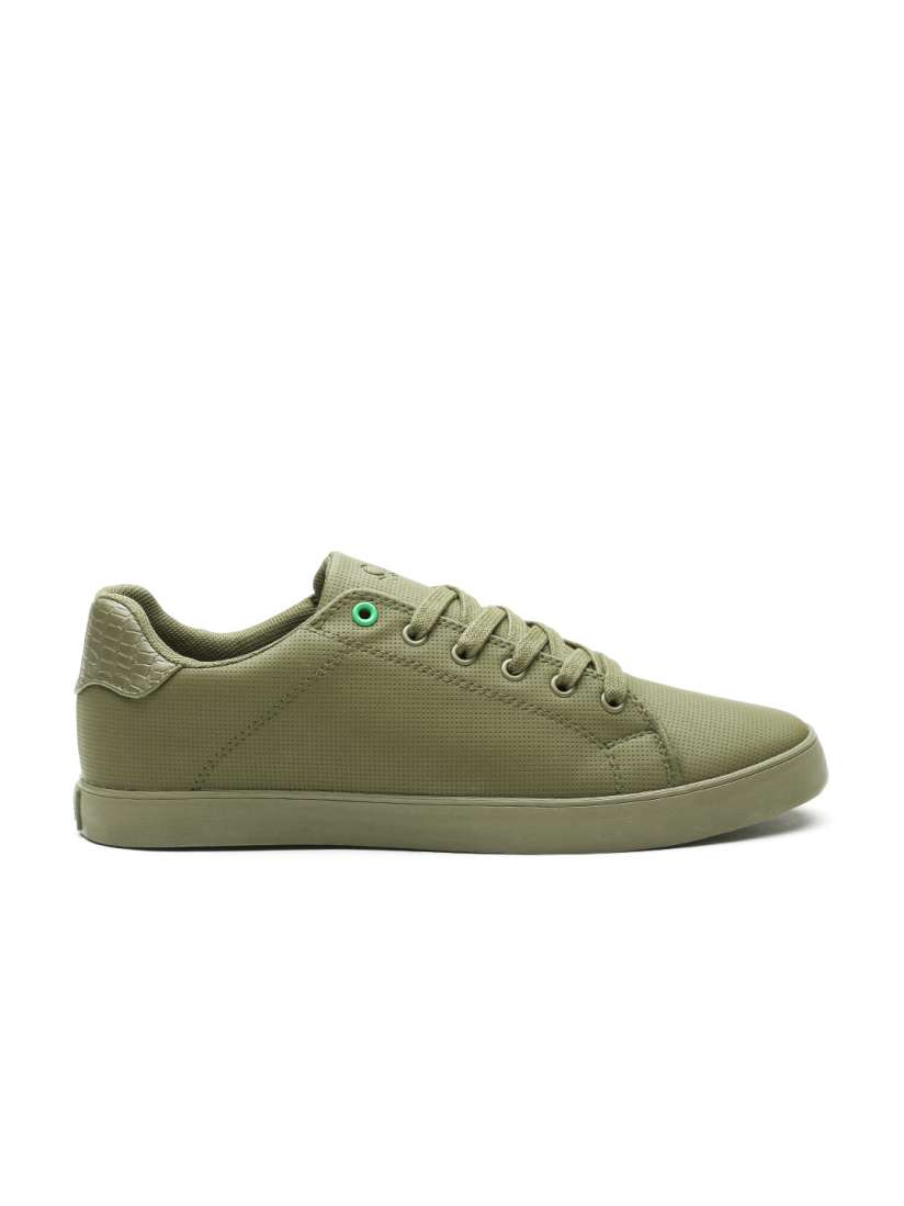 Buy United Colors of Benetton Men Olive Green Textured Sneakers Casual Shoes for Men 2040404 Myntra