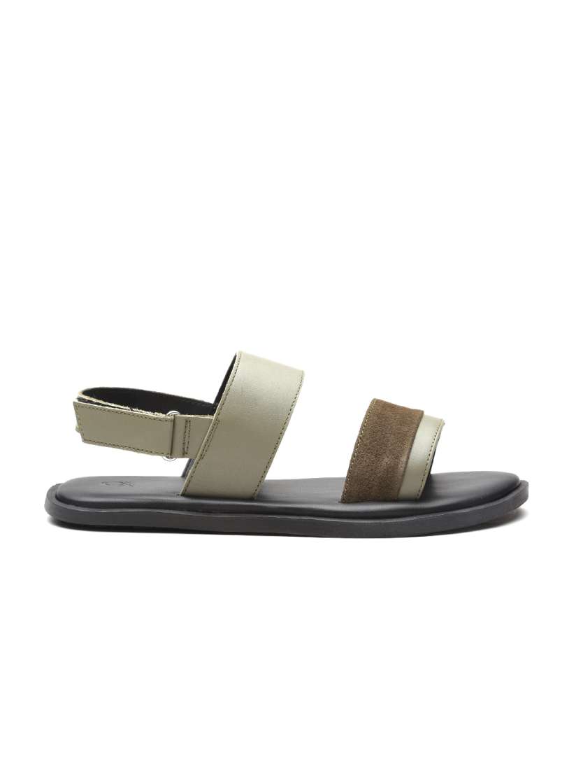 Buy United Colors of Benetton Men Olive Green Leather Sandals Sandals for Men 2040417 Myntra