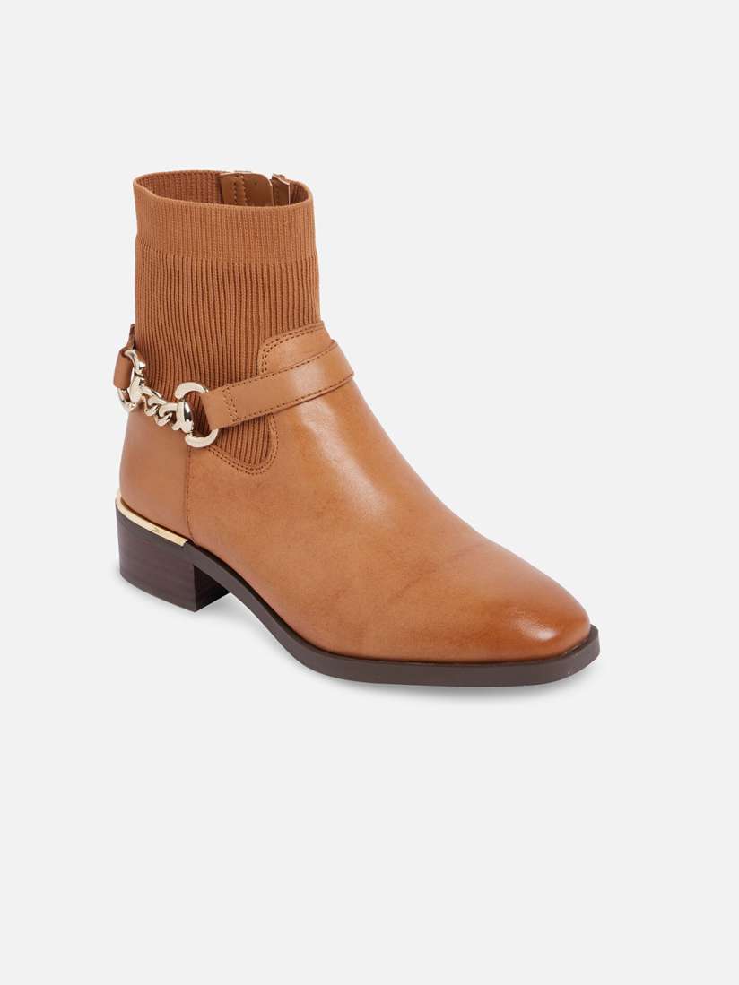 Buy ALDO Women Brown Solid Leather Boots Boots for Women 20411056 Myntra