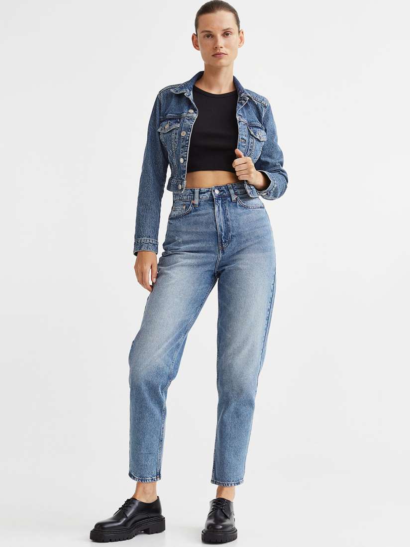 Ultra high jeans top