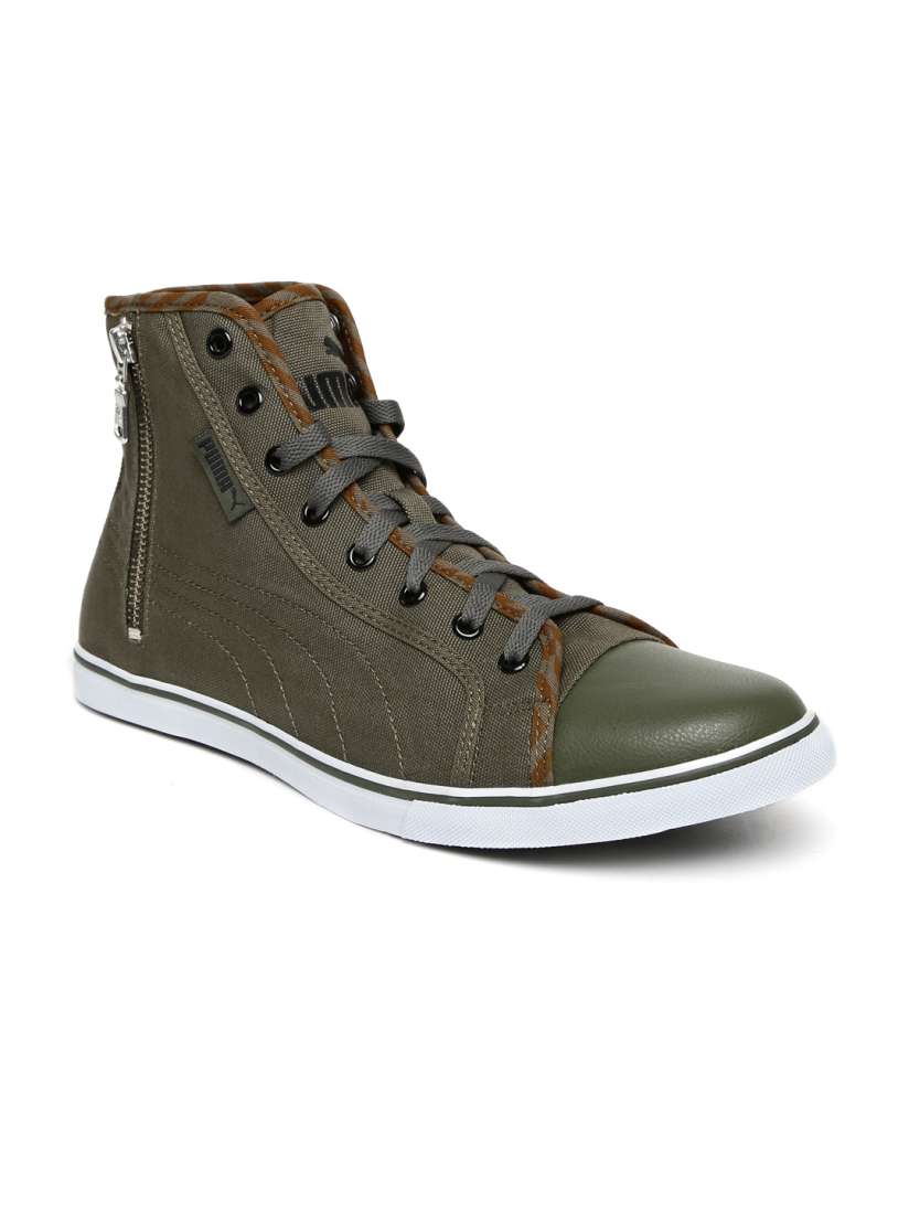 Buy Puma Men Olive Green Streetballer Mid Zipper Mid Top Sneakers Casual Shoes for Men 2041410 Myntra