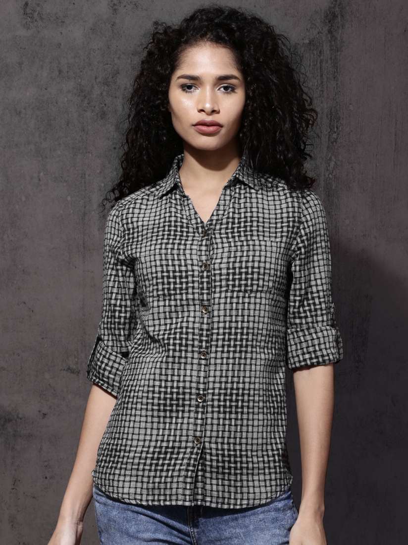 Roadster women's checkered casual shirt store