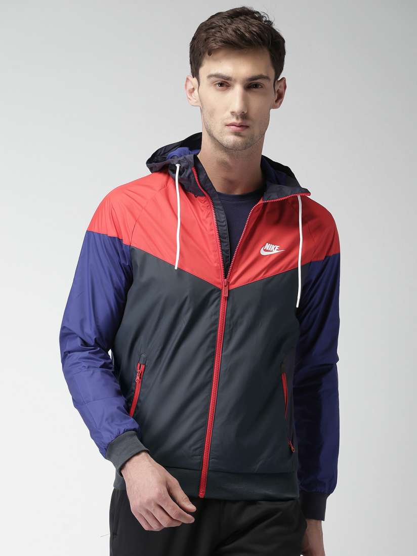 Buy Nike Men Red Navy Blue Colourblocked Sporty Jacket Jackets for Men 2042124 Myntra