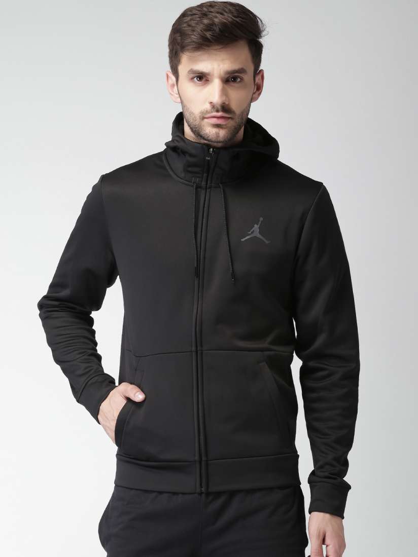 Buy Nike Jordan Men Black Solid Hooded 23 ALPHA THERMA FZ Sweatshirt Sweatshirts for Men 2042131 Myntra