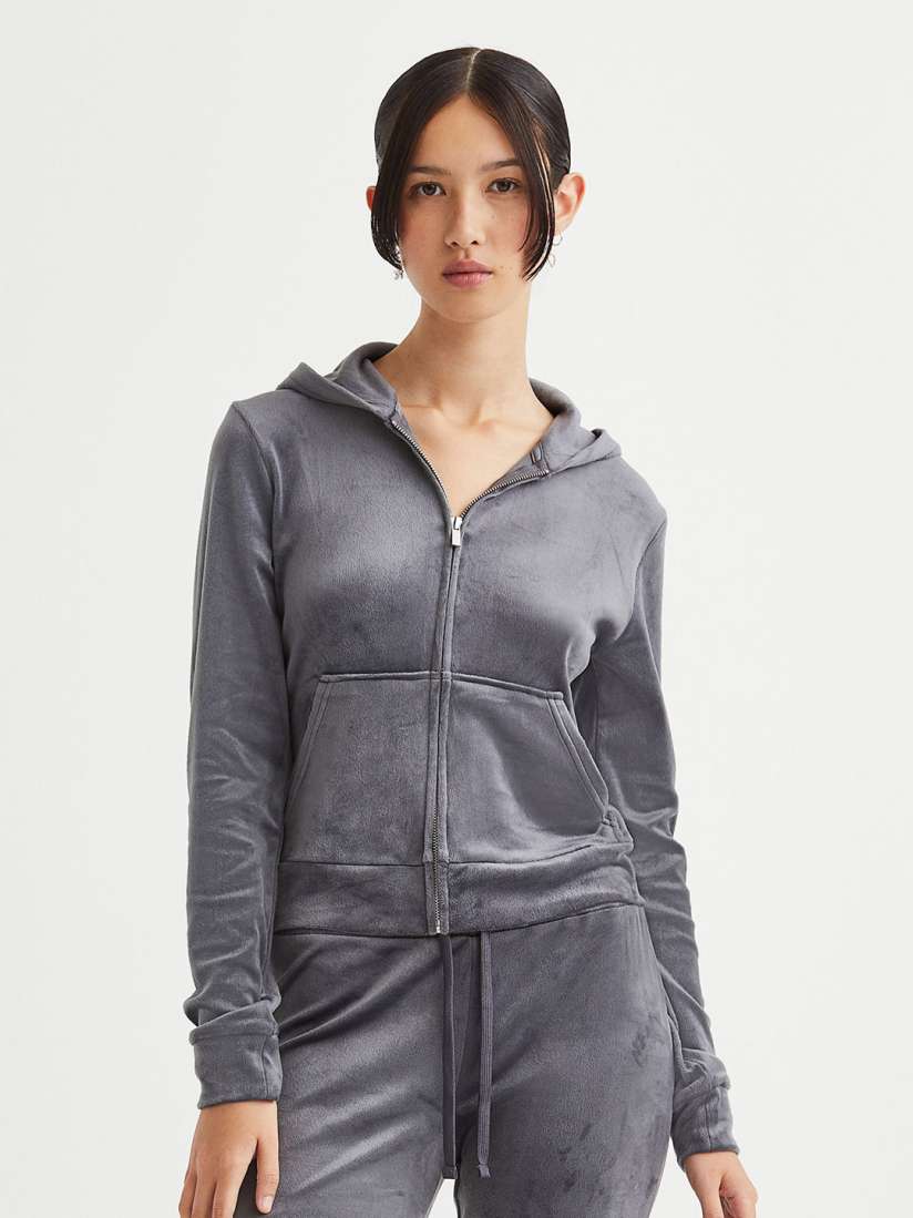 H&m velour hoodie store