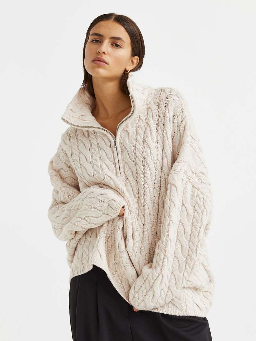 Cable Knit Jumper Hm Womens Jumpers Ex H&M Womens Textured Knit