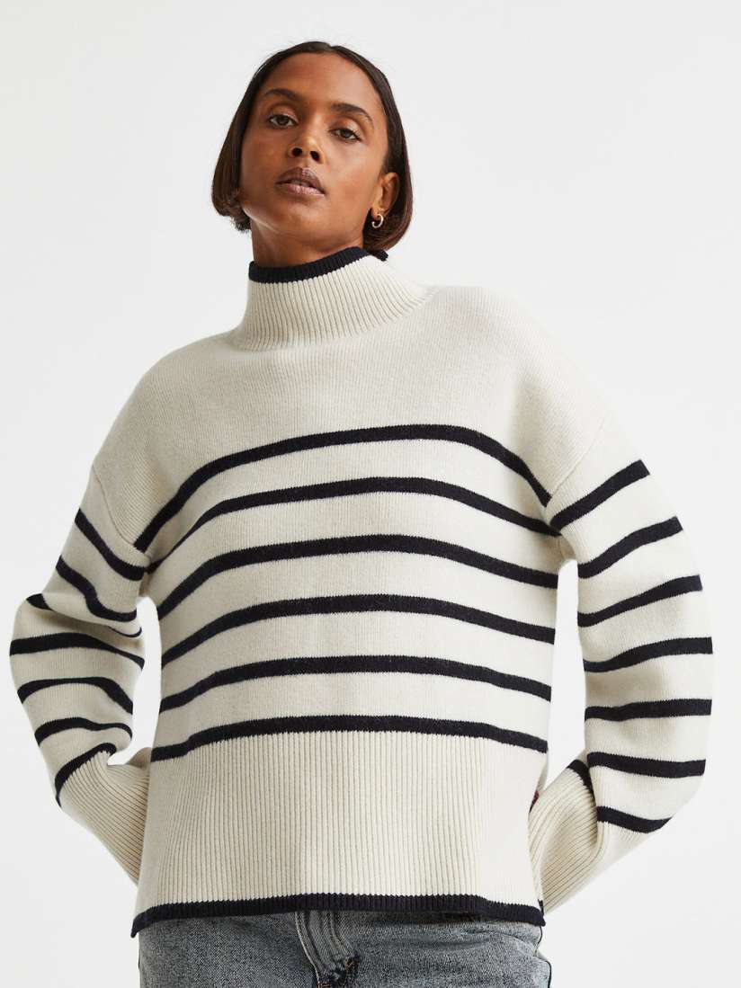 Women's striped pullover sweater outlet