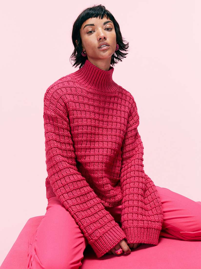 Turtleneck Hm Pink Jumper Knitted Polo-neck Jumper