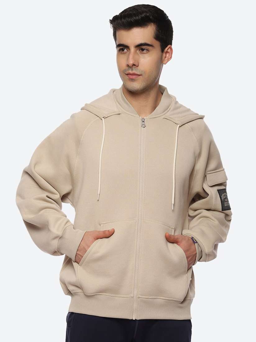 Buy ASICS Men Beige Brushed French Terry Full Zip Hooded Sweatshirt Sweatshirts for Men 20432330 Myntra