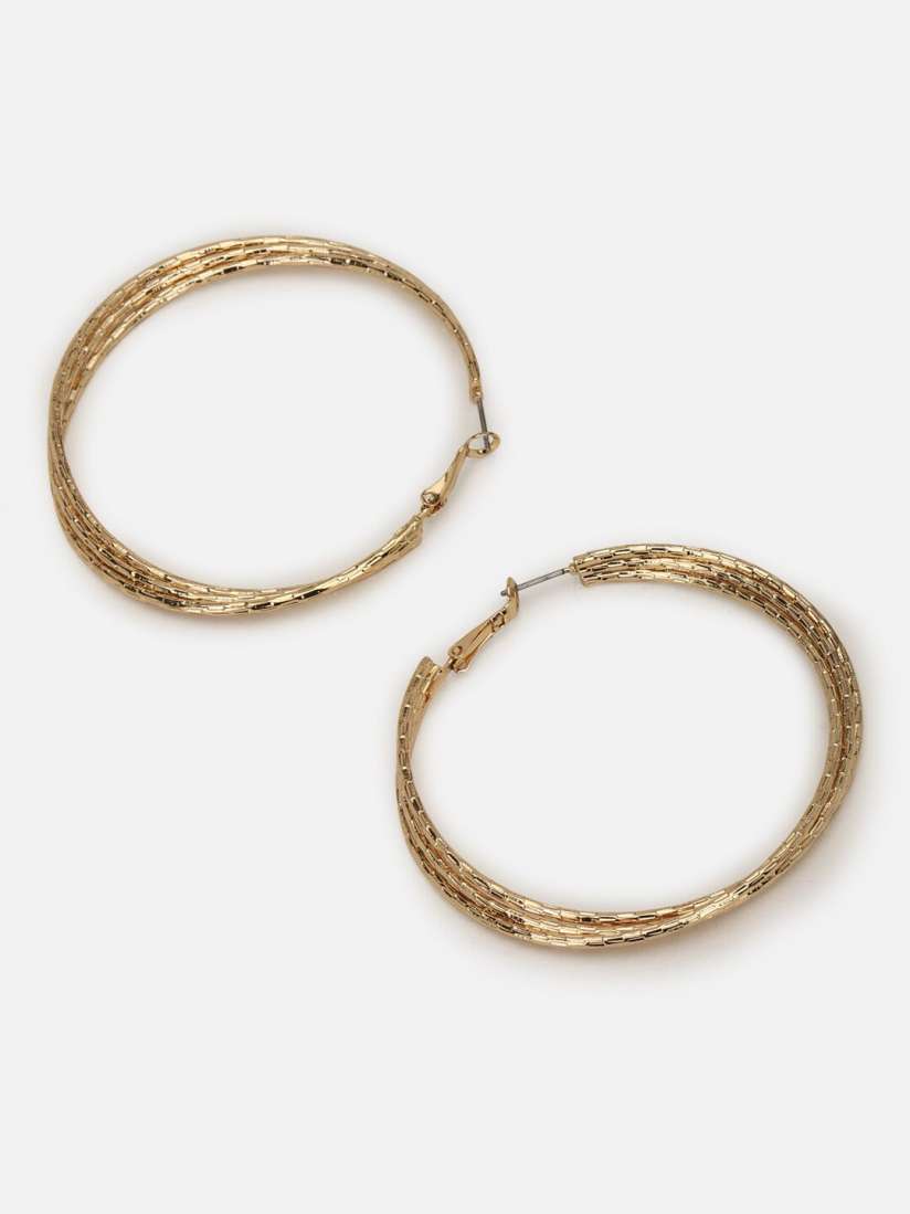 Buy FOREVER 21 Gold Toned Circular Hoop Earrings Earrings for Women 20433180 Myntra