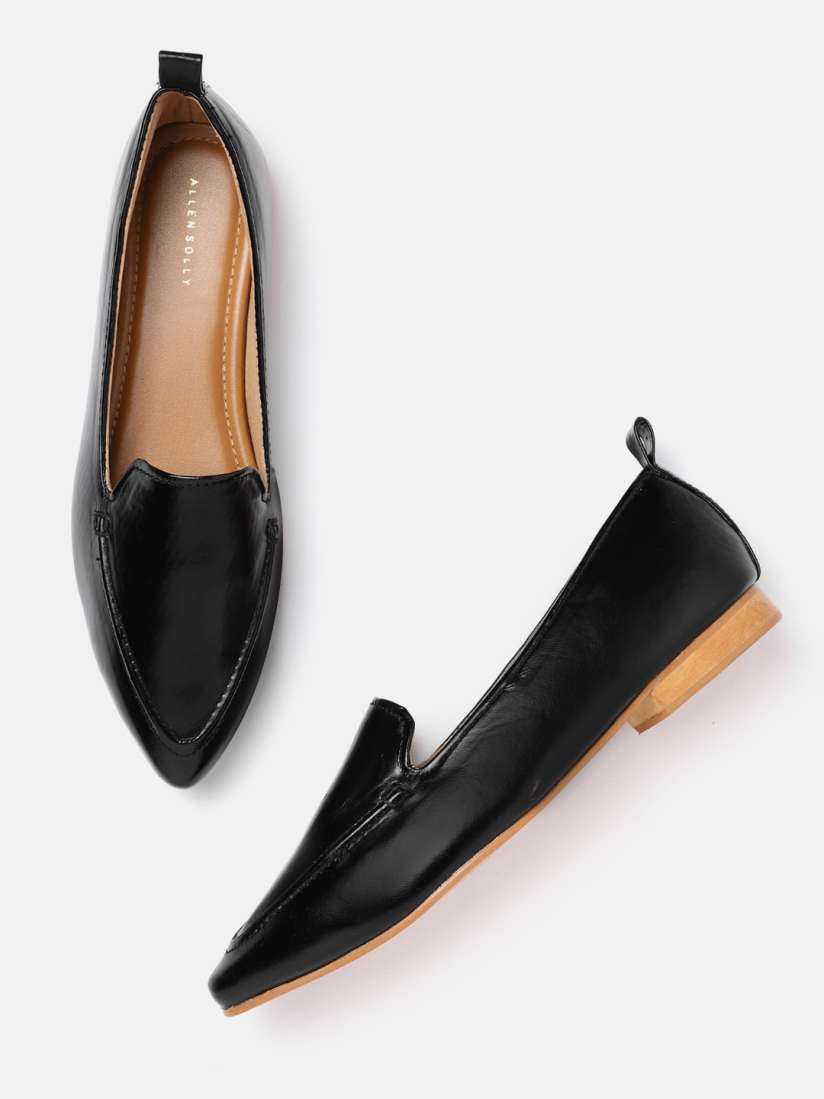 Buy Allen Solly Women Black Solid Pointed Toe Ballerinas Flats for Women 20445968 Myntra