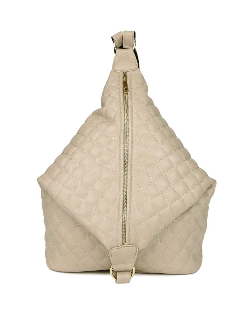 Buy DressBerry Women Beige Solid Backpack Backpacks for Women 2044655 Myntra