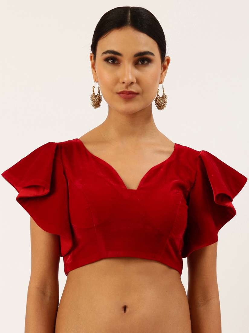 Velvet saree jacket womens clearance
