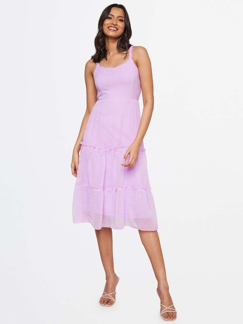 Purple fit and flare cocktail dress top