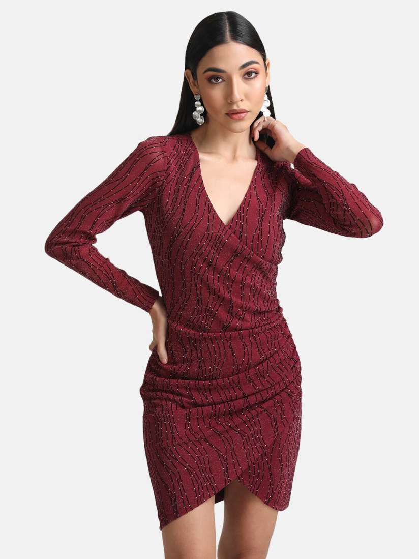 Buy Kazo Women Maroon Wrap Dress Dresses for Women 20464940 Myntra