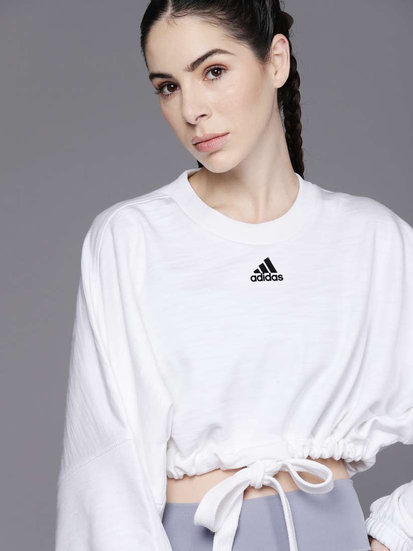 Buy ADIDAS Dance Versatile Sustainable Brand Logo Printed Crop Sweatshirt Sweatshirts for Women 20469334 Myntra