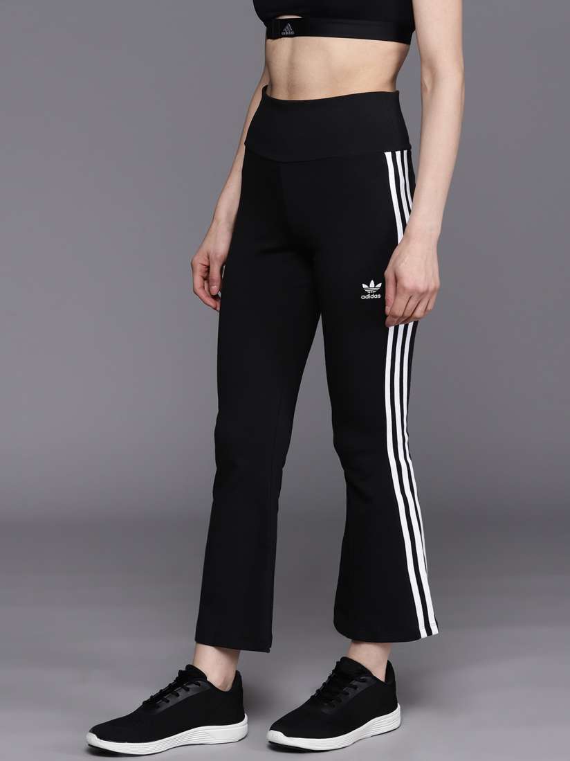 Buy ADIDAS Originals Women Adicolor Classics 3 Stripes 7 8 Slim Fit Flared Leg Track Pants Tights for Women 20469378 Myntra